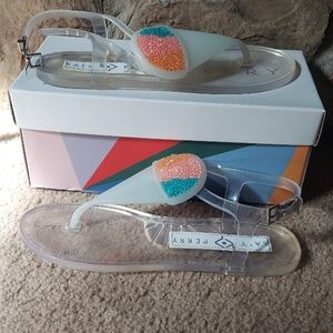 Katy Perry Collections Clear Sandals with Multicolor Beads
